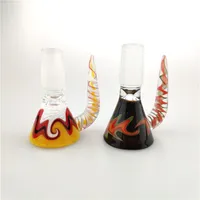 14mm 18mm US Farbe Wig Wag Glasschalen mit farbigem Griffstück Rauchen Bong Schüsseln Für Tabakglaswasserpfeifen Bongs Dab Rigs