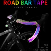 Radfahren Lenker Band Licht Reflektierende Fahrrad Bar Tape MTB Rennradband Wrap PU Leder Fahrrad Lenker Bänder Fahrrad Zubehör