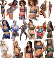 17 Farben Frauen Designer Brief Druck Badeanzug-Behälter-Weste-Spitze Push-Up-BH + Shorts Badehose 2 Stück Bikini Set Tankinis Badebekleidung D61808