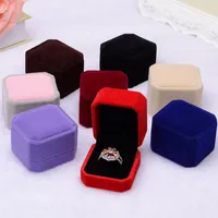 2017 nieuwe mode 10 kleur vierkant fluwelen sieraden doos rode gadget box ketting ring oorbellen doos j015