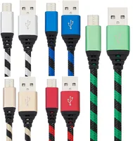 1M 3ft Phone Charging Fabric Nylon Alloy Micro Charging Cables Type C USB Cable Clord for Samsung S6 S7 Edge Xiaomi Htc
