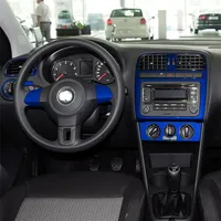 Para Volkswagen VW Polo MK5 2011-2018 Interior Controle central Painel da porta da porta de fibra de carbono Decalques de estilo de estilo de carro