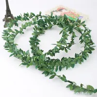 7.5m有線緑の葉ガーランドシルク人工的なつる緑の葉の花ガーランドホームガーデンの結婚式の装飾の壁の装飾Diy Craft