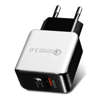 QC 3.0 Väggladdare Qualcomm USB Snabbavgift Dual Color Travel Power Adapter Fast Laddning USA: s kontakt för iPhone Samsung 200PCS / Lot