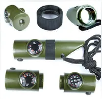 Nouveau Kit de survie Mini SOS Kit de survie Camping avec thermomètre Compass Thermomètre Loupe de poche Outils Outils de gadgets en extérieur ZZA1167-2