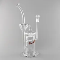 Recycler glass JM Flow Sci Glass Mega &quot;Tornado&quot; with Inline Perc Recycler Inline Percolator 13.7 inches tall
