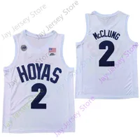 2020 New Georgetown Hoyas College Basketball Jersey NCAA 2 Mac McClung White Navy Grey All Cucited and ricamato da uomo taglia giovane