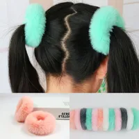 Kobiety Baby Girls Hairband Imitacja Rex Rabbit Fur Elastyczne Zespoły Do Włosów Słodkie Miękkie Ponytail Liny Do Włosów Dzieci Akcesoria do włosów Headwear C5847