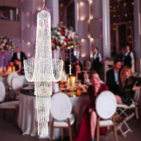 Modern lyx spiral akryl lång hängande ljuskrona utan belysning för bröllop dekoration händelse party dekoration senyu0243