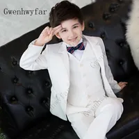 2019 Custom Made Boy Flower Boys Formalny Wedding Party Garnitury Kids Groom Tuxedos Dzieci Garnituje Custom Made Boy Garnitur