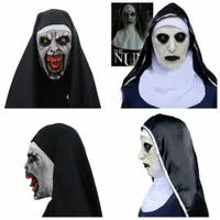 The Nun Cosplay Masker Kostuum Latex Prop Helm Valak Halloween Enge Horror Conjuring Scary Toys Party Costume Props 1PCS