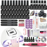Manicure Set for Nail Kit With 80W/120W/54W UV Lamp 30&10 Color Gel Varnish Set Nail Drill Machine Kit Extension