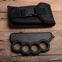 Yeni Varış Siyah Knuckle Duster Oto Taktik Bıçak D2 Çift Kenar Saten Bıçak Çelik + Karbon Fiber Kolu Açık EDC Kurtarma Bıçaklar