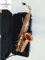 Helt nya yanagisawa altsaxofon wo20 guld lack sax professionell munstycke lappar kuddar vassar böjhals