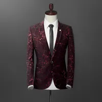 2019 Business Men&#039;s Trend Spring and Summer Models Hot Fashion Cotton Print Color Casual Slim Single Button Suit Jacket