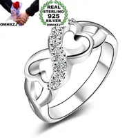 Omhxzj atacado personalidade moda ol mulher festa menina casamento presente branco afortunado 8 925 esterlina anel de prata rn124