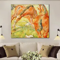 Canvas art oil paintings by Franz Marc Mutterpferd und Fohlen for wall decor hand painted