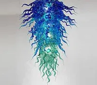 Lâmpadas pendentes azuis Borossilicate Glass ou Murano Style Glass Lustrelier Lights