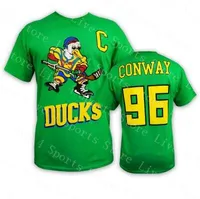NWT 2019 Mighty Ducks Tees 96 Conway 99 Banks 44 리드 티셔츠 저렴한 하키 Tshirts 인쇄 로고 큰 키 큰 배너 Good Quanlity S2826