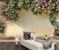 Papel de pared 3d Mural Fondo de pantalla Rose Decoración de la pared de la pared del dormitorio TV Fondo de la pared para paredes 3 D Murales de flores