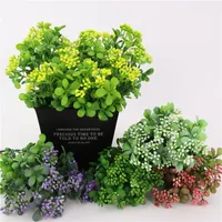 Artificial Milan Fruit Plants Plastic Milan Grass Plant Wedding Party New Year Home Decoration Accessories Fake Flower