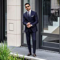 2019 Moda smoking casamento Slim Fit ternos para homens Groomsmen Suit Dois Prom Pieces Cheap Suits Homens Blazer formais (+ Jacket Pants
