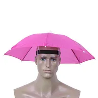 Dobrável portátil Usefull Umbrella Hat Cap Headwear Umbrella para Cap Acampamento Praia Pesca Caminhadas Cabeça Chapéus Outdoor Sports Raingear