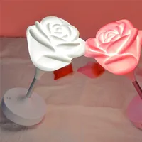 Dimmable Rose Led Night Lights Uppladdningsbar USB-lampa Mini Portable Rose Romantic Ambiance Light Birthday Party Lover Gift