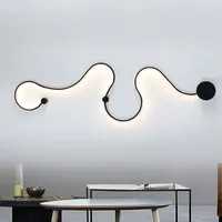 modern curve LED wall lamp snakelike S shape fixtures lights for living room aisel corridor aluminum home decor Murale Luminaire I363
