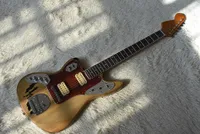 Fabrika Özel Doğal Ahşap Renk Solak Elektro Gitar ile Vintage Stil Gövde, Krom Donanım, Yüksek Kalite, Özelleştirilebilir