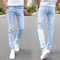 Sıcak Satış erkek Denim Ucuz Kot Slim Fit Erkekler Kot Pantolon Streç Açık Mavi Pantolon Yüksek Kaliteli Rahat Moda İnek Erkek Erkek