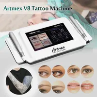Artmex V8 Digital Touch Permanent Makeup Makeup Maszyna do tatuażu Set Eye Brow Lip Rotary i System PMU Derma Pen