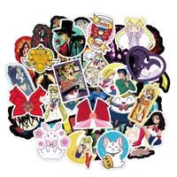 50 PCS Sailor Moon Anime Mädchen wasserdicht Aufkleber für Skateboard Koffer Telefon-Laptop Gepäckaufkleber