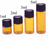 Flacon de présentation de l’huile essentielle Mini-bouteille de verre ambre compte-gouttes d'huile de sérum de parfum brun