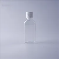 60ml Hand sanitizer PET Plastic Bottle with flip top cap flat shape bottle for cosmetics fluid disinfectant liquid