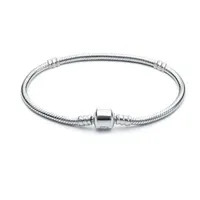 1 stücke Drop Shipping Silber Überzogene Armbänder Frauen Schlangenkette Charme Perlen für Pandora Armreif-Armband Kinder Geschenk