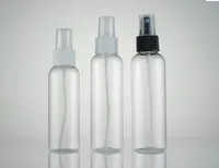 Högkvalitativ vit svart tomtransparent 100 ml / 120 ml Sprayflaska Vit toppvattenburk kan pet plastflaskor kosmetiska packflaskor