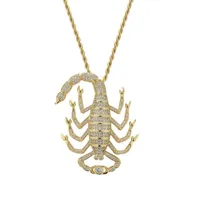 Iced Out Big Scorpion Pendant Pave Cubic Zircon Bling Hip Hop Jewelry animal For Men Rapper presente Drop Shipping
