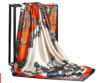 Foulard en soie de haute qualité Marque célèbre Designer imprimer motif foulard carré Womens foulards pour taille cadeau 90x90cm