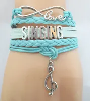 Infinity Love Singing Music Note Armband för Women Wristband Charm Friendship Wrap Bracelets B09540B