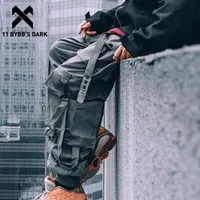 11 Dark Techwear Spodnie Cargo Mężczyźni Multi Kieszenie Hip Hop Casual Streetwear Spodnie Joggers Elastyczne spodnie dresowe T200706