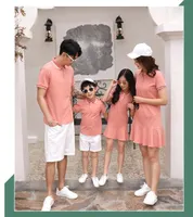 2019 Nova Chegada Família Matching Outfits Vestido de Verão Confortável Cor de Laranja Moda Sports Outfits
