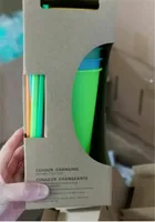 Farbwechsel Cup 700ml mit Deckel Straw Mode Kunststoff Tumblers Fruchtsaft Trinkgefäße 5 Farben geben Verschiffen
