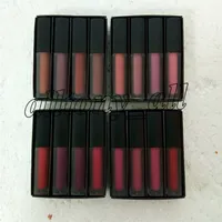 Merk schoonheid lipgloss met de hand geplukte mini-vloeistof matte lippenstift De rode/ roze/ bruine/ naakt editie 4 stijlen lipgloss