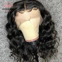 Honrin Hair Lace Fronteiro Wig Deep Wave Deep Virgin Virgin Human Human pré Pleded Hairline Wavy Wavy 150% densidade