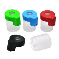 Plastglas Light-up LED Lufttät provlagring Förstoringsgås Behållare 155ml Multi-Använd Plastbehållare Pill Box Bottle Case