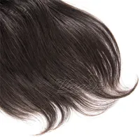 Hint 14-30 inç Doğal Siyah Düz Dokuma Vücut Dalga İpli at kuyruğu Virgin Remy saç Uzatma