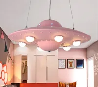 Kolorowe UFO Latające spodki Żyrandol Nordic Creative Boys Girls Kids Pokoje Hanglamp Lights Sypialnie Restauracja LLFA