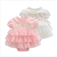 Summer Baby Girl Dress Baptism for Newborn Baby Girl Clothes Pink Kids Flower Dresses for Girls Wedding Baby Clothing