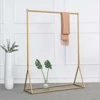 Golden Clothing Rack Display Rack Gold Clothes Rail Shelf Floor-Stående Barnens Kvinnors Cstore
